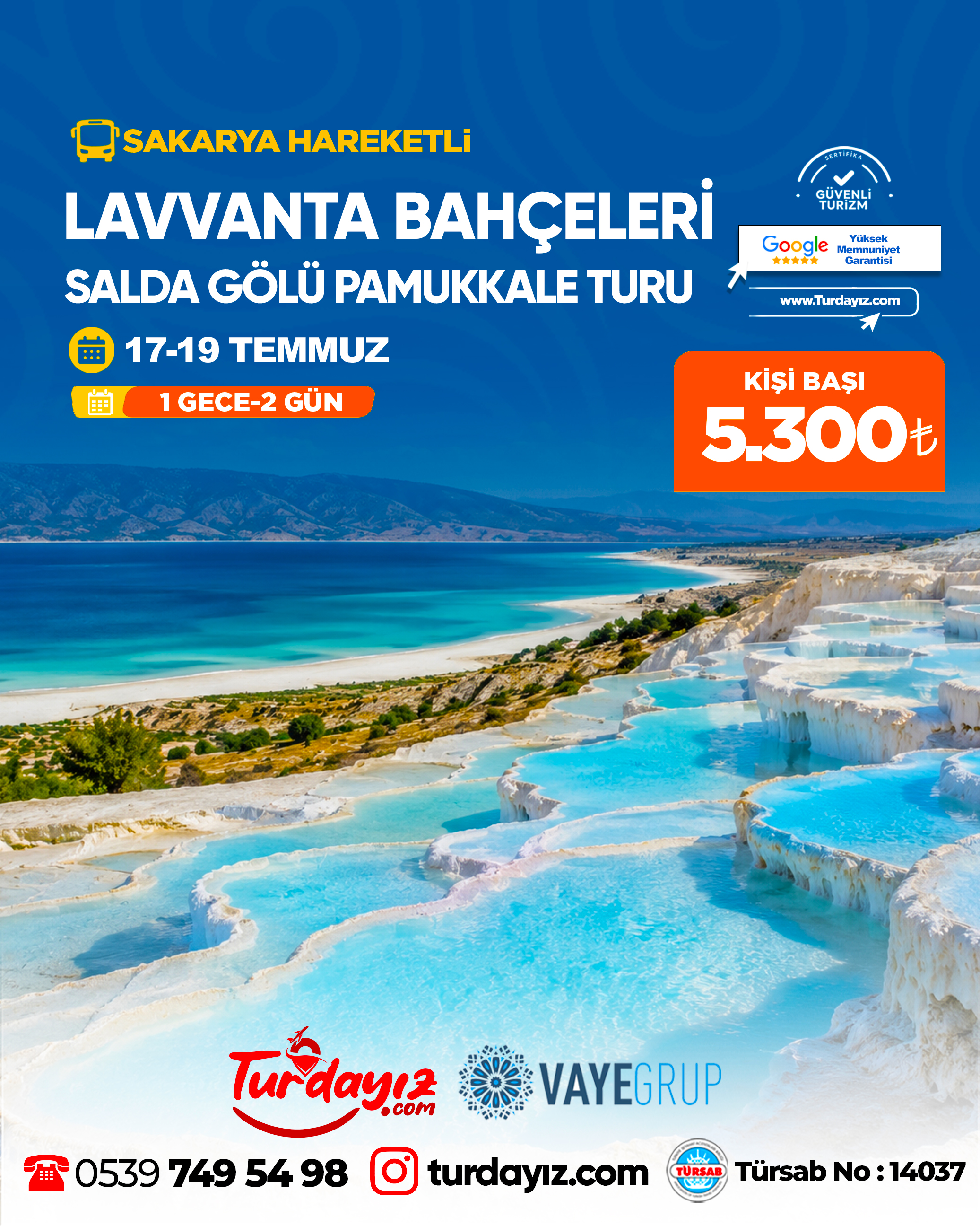 LAVANTA BAHÇELERİ SALDA GÖLÜ PAMUKKALE TURU