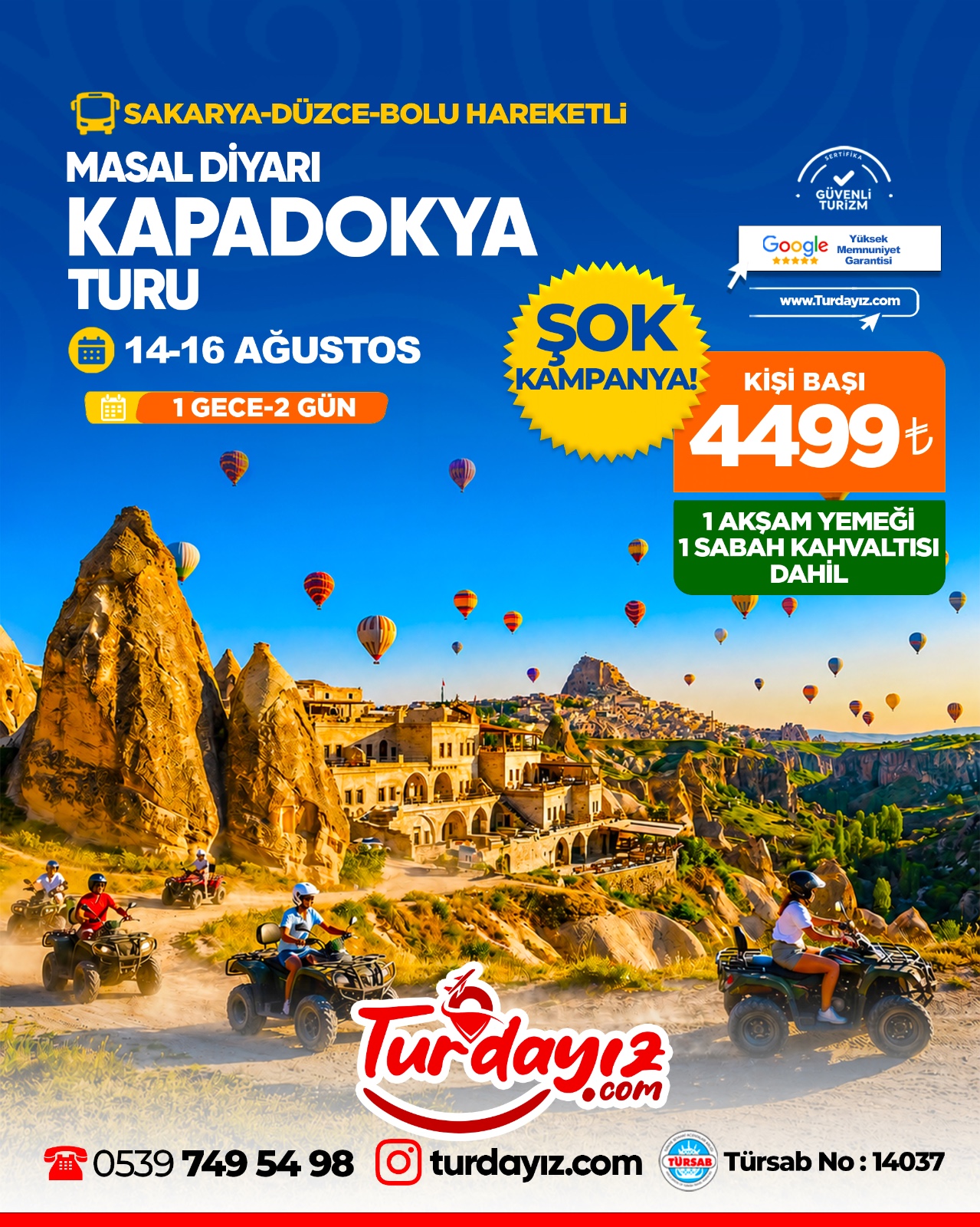 MASAL DİYARI KAPADOKYA TURU 