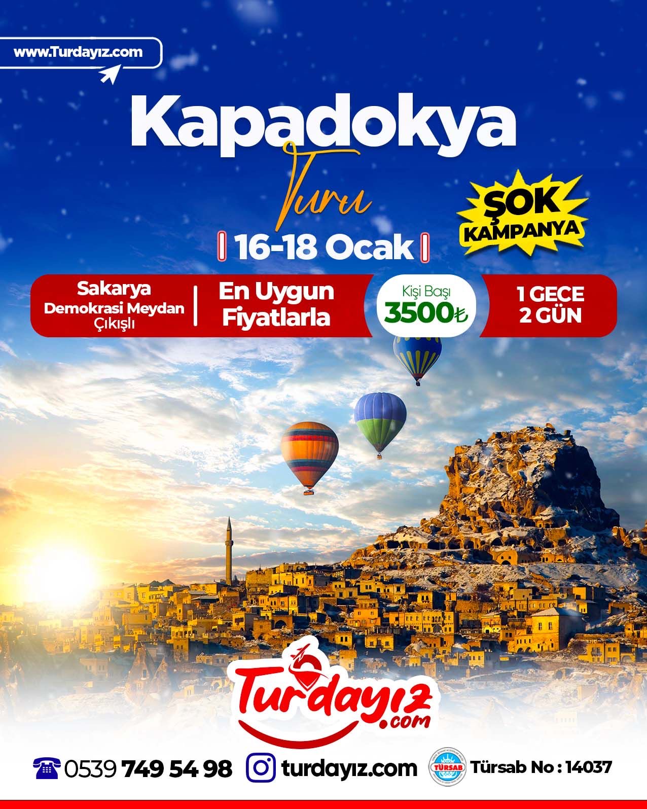 Kapadokya turu konaklamalı